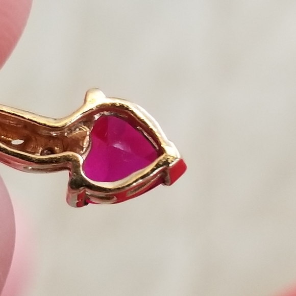 10k Gold Ruby Heart Pendant●Price is Firm - Picture 7 of 11